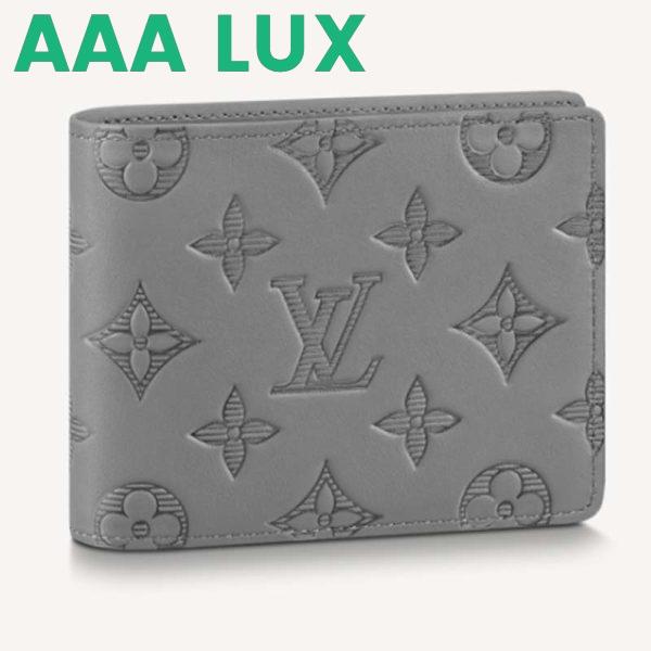 Replica Louis Vuitton LV Unisex Multiple Wallet Anthracite Gray Monogram Shadow Calf Leather