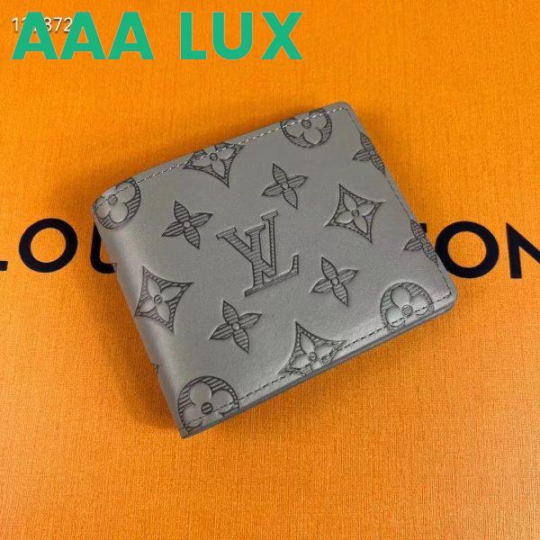 Replica Louis Vuitton LV Unisex Multiple Wallet Anthracite Gray Monogram Shadow Calf Leather 3
