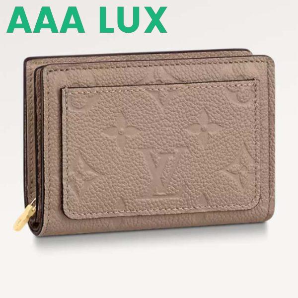 Replica Louis Vuitton LV Unisex Cléa Wallet Tourterelle Beige Embossed Supple Grained Cowhide Leather