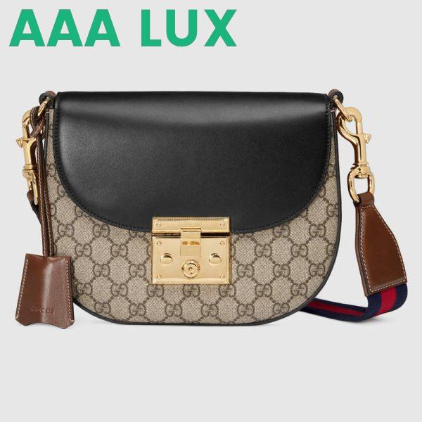 Replica Gucci Padlock Medium GG Supreme Canvas Bag with Leather Top 3