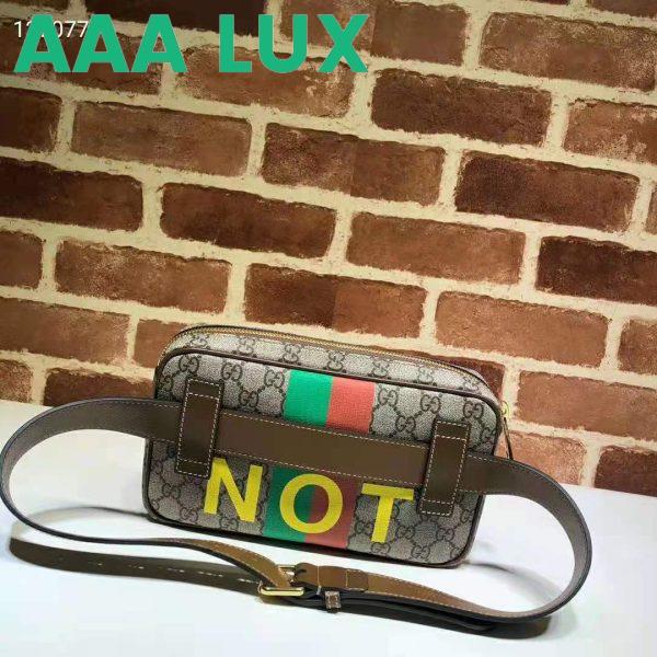 Replica Gucci Unisex ‘Fake/Not’ Print Belt Bag Beige and Ebony GG Supreme Canvas 4