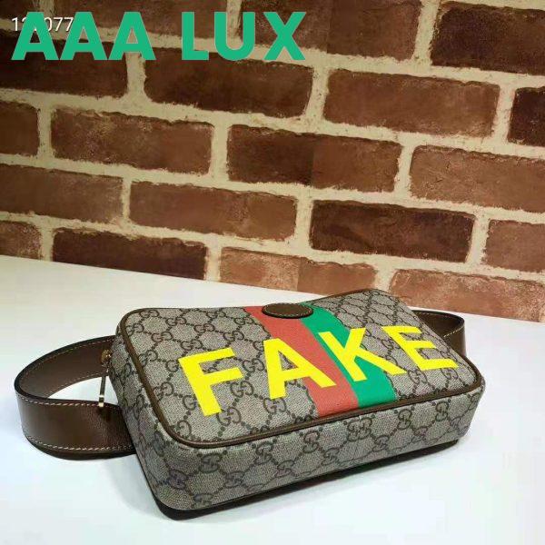 Replica Gucci Unisex ‘Fake/Not’ Print Belt Bag Beige and Ebony GG Supreme Canvas 6