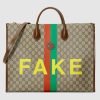 Replica Gucci Unisex ‘Fake/Not’ Print Cosmetic Case GG Supreme Canvas 12