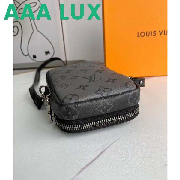Replica Louis Vuitton LV Unisex Double Phone Pouch Monogram Eclipse Canvas 5