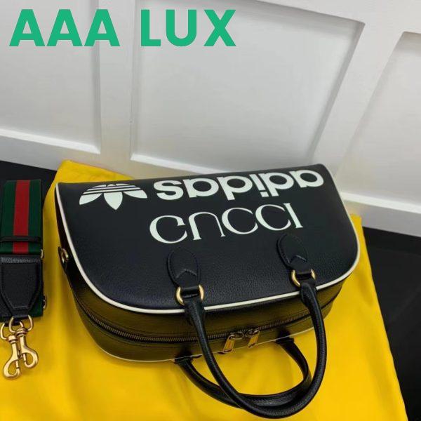 Replica Gucci Unisex Adidas x Gucci Large Duffle Bag Black Leather Interlocking G 4