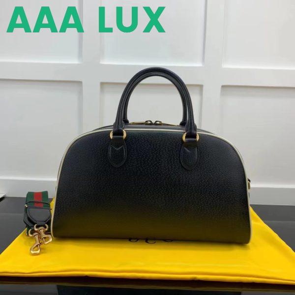 Replica Gucci Unisex Adidas x Gucci Large Duffle Bag Black Leather Interlocking G 5