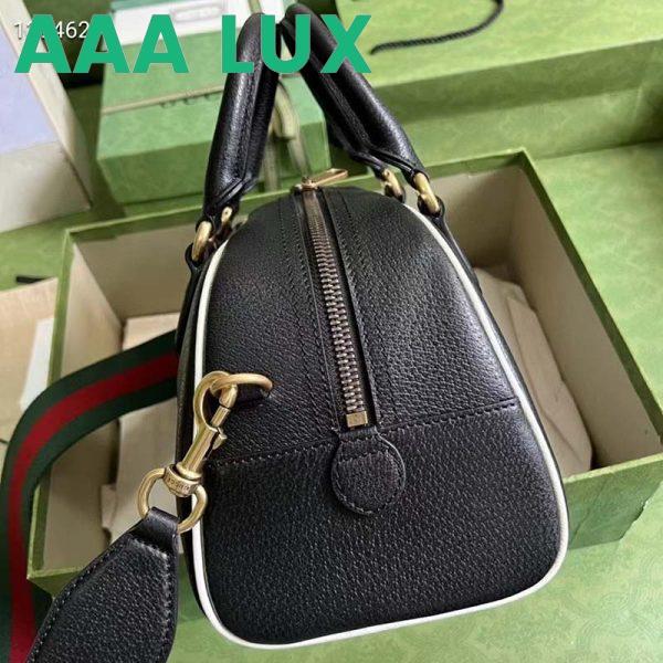 Replica Gucci Unisex Adidas x Gucci Mini Duffle Bag Black Leather Interlocking G 6