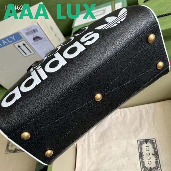 Replica Gucci Unisex Adidas x Gucci Mini Duffle Bag Black Leather Interlocking G 7