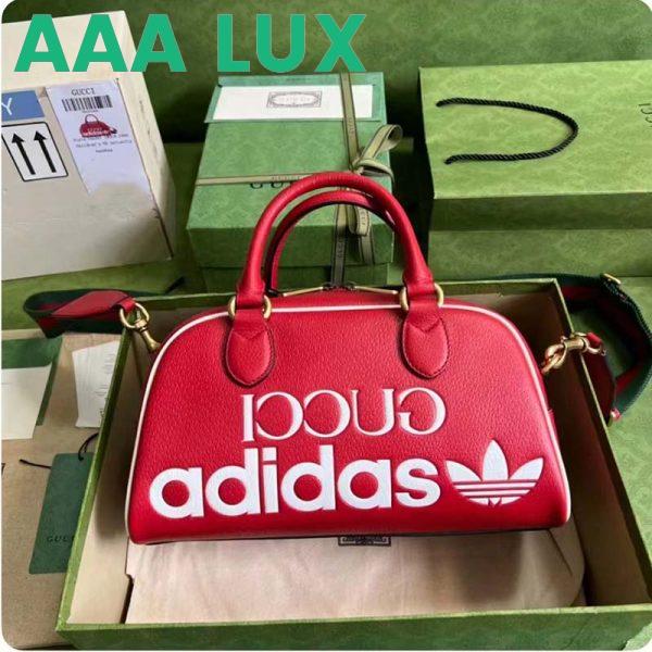 Replica Gucci Unisex Adidas x Gucci Mini Duffle Bag Red Leather Interlocking G 3
