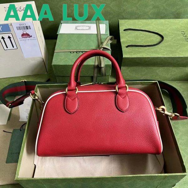 Replica Gucci Unisex Adidas x Gucci Mini Duffle Bag Red Leather Interlocking G 4