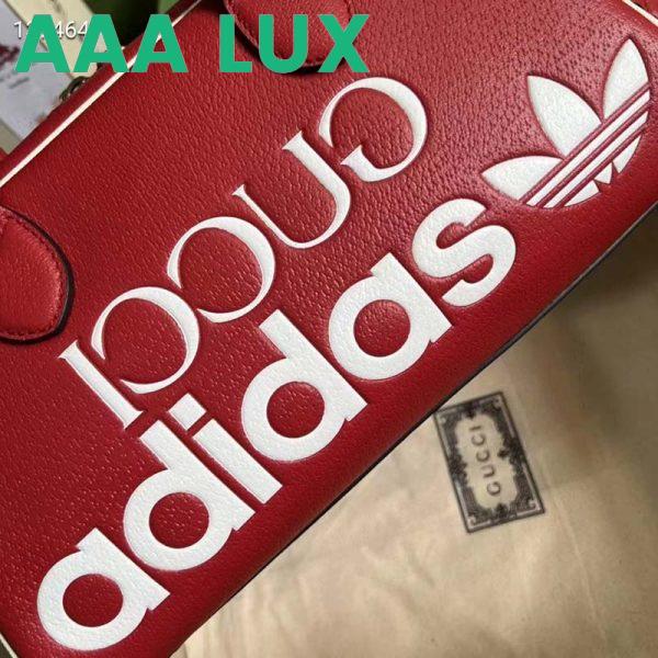 Replica Gucci Unisex Adidas x Gucci Mini Duffle Bag Red Leather Interlocking G 8