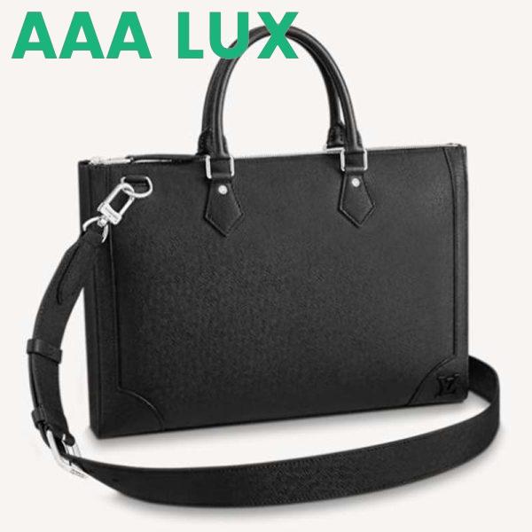 Replica Louis Vuitton LV Unisex Slim Briefcase Black Taiga Cowhide Leather LV Signature 2