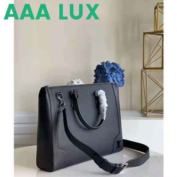 Replica Louis Vuitton LV Unisex Slim Briefcase Black Taiga Cowhide Leather LV Signature 4
