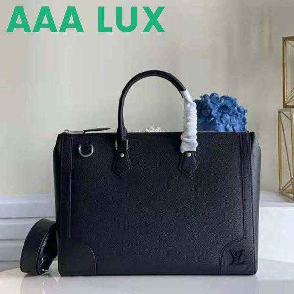 Replica Louis Vuitton LV Unisex Slim Briefcase Black Taiga Cowhide Leather LV Signature 6