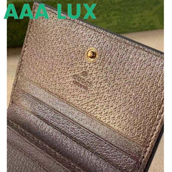 Replica Gucci Unisex Diana Jumbo GG Card Case Camel Ebony Canvas Brown Leather 10