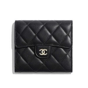 Replica Chanel Women Classic Small Flap Wallet in Lambskin & Gold-Tone Metal-Black