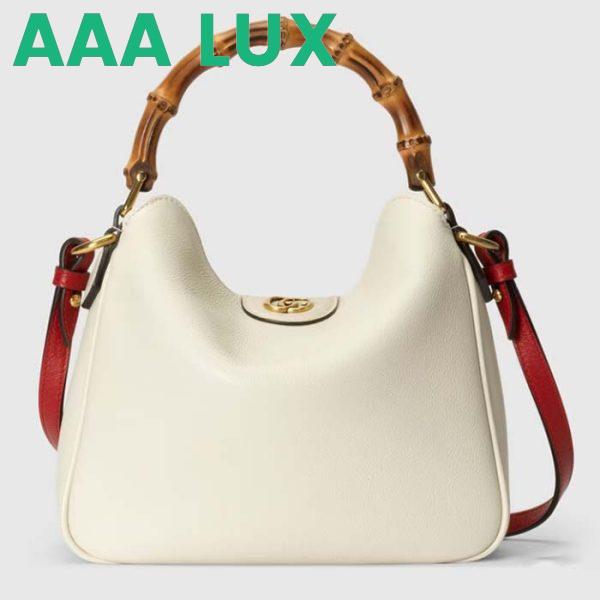 Replica Gucci Unisex Diana Small Shoulder Bag White Leather Double G