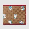 Replica Gucci Unisex Doraemon x Gucci Card Case Beige/Ebony Mini GG Supreme Canvas 10