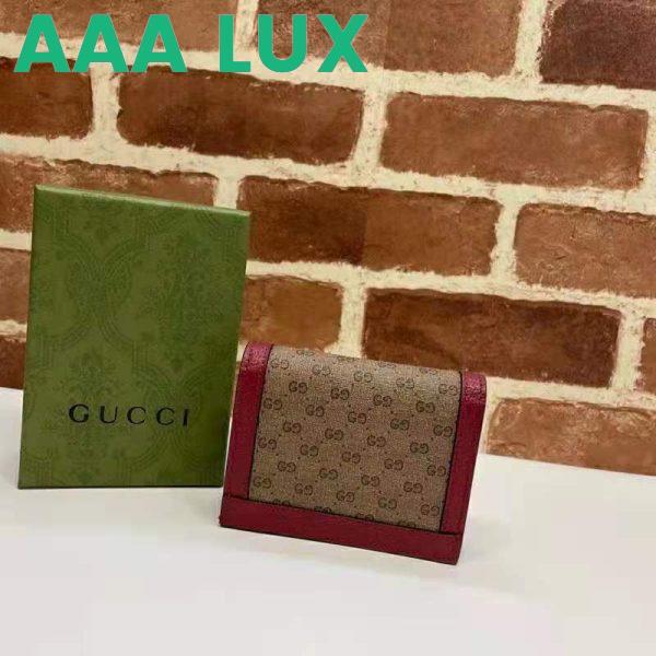 Replica Gucci Unisex Doraemon x Gucci Card Case Beige/Ebony Mini GG Supreme Canvas 4