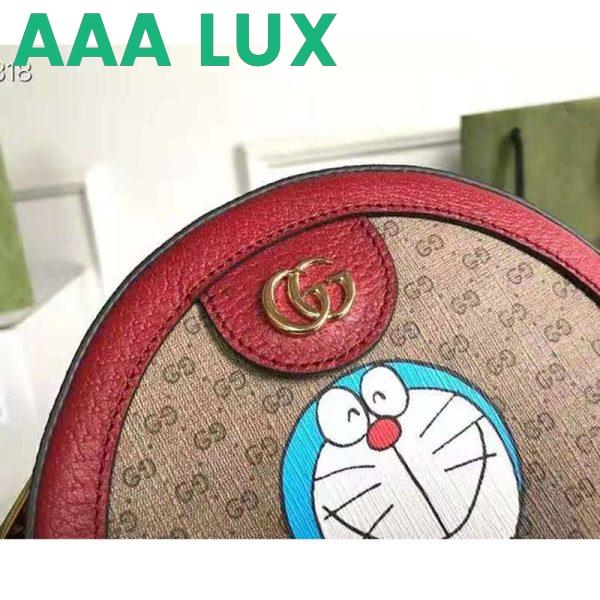 Replica Gucci Unisex Doraemon x Gucci Shoulder Bag Beige/Ebony Mini GG Supreme Canvas 9