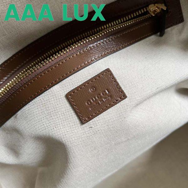 Replica Gucci Unisex Duffle Bag Interlocking G Beige Ebony GG Supreme Canvas Leather 11