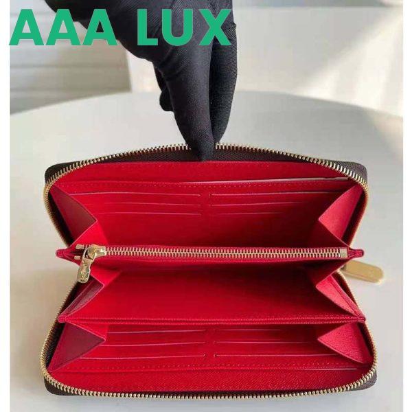 Replica Louis Vuitton LV Unisex Zippy Wallet Red Monogram Coated Canvas Cowhide Leather 5