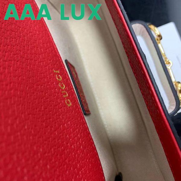 Replica Gucci Unisex GG Adidas x Gucci Horsebit 1955 Mini Bag Red Leather Trefoil Print 10
