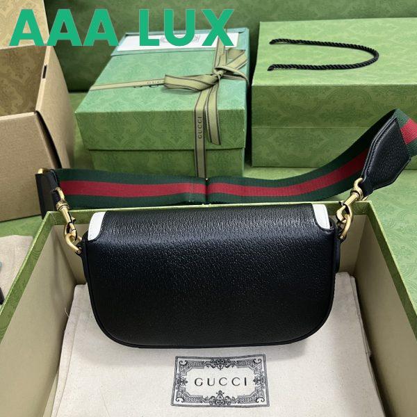 Replica Gucci Unisex GG Adidas x Gucci Mini Bag Black Leather Off White Trefoil Print 5