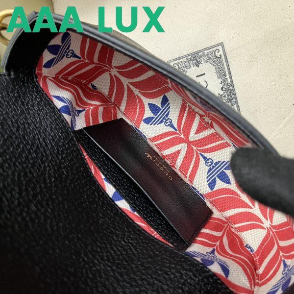 Replica Gucci Unisex GG Adidas x Gucci Mini Bag Black Leather Off White Trefoil Print 10
