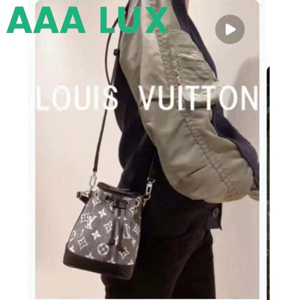 Replica Louis Vuitton LV Unisex Nano Noé Gray Monogram Jacquard Denim Cowhide Leather 13