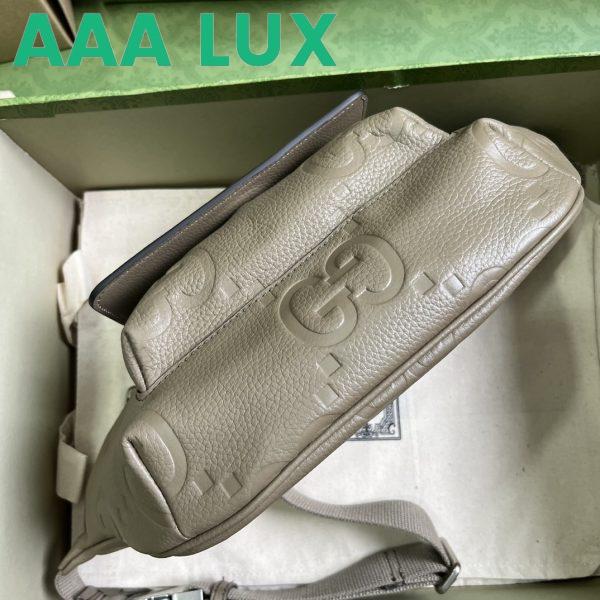 Replica Gucci Unisex GG Jumbo GG Belt Bag Taupe Leather Zip Closure 5