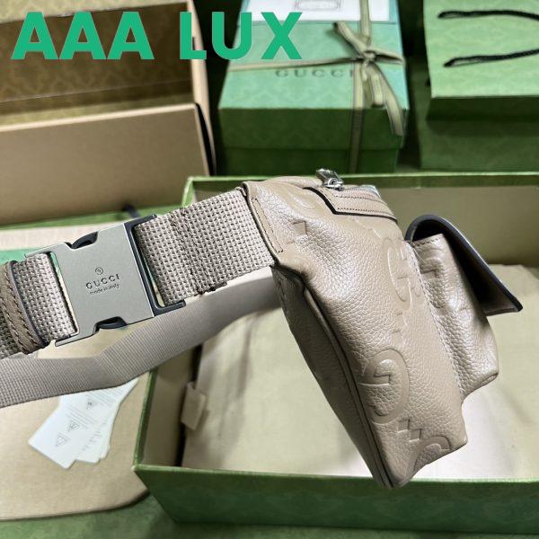 Replica Gucci Unisex GG Jumbo GG Belt Bag Taupe Leather Zip Closure 8