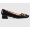 Replica Gucci GG Women Ballet Flat with Bamboo Buckle Dark Red Leather 13