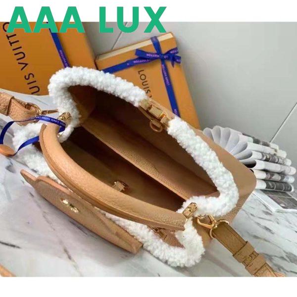 Replica Louis Vuitton LV Women Capucines BB Bag Arizona Taurillon Leather Shearling 7