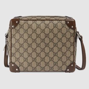 Replica Gucci Unisex GG Shoulder Bag Leather Details GG Supreme Canvas 2