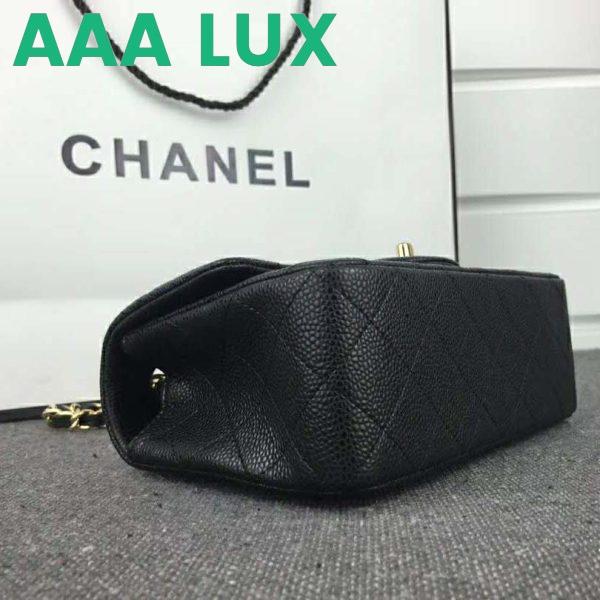 Replica Chanel Women Flap Bag Grained Calfskin & Gold-Tone Metal-Black 6