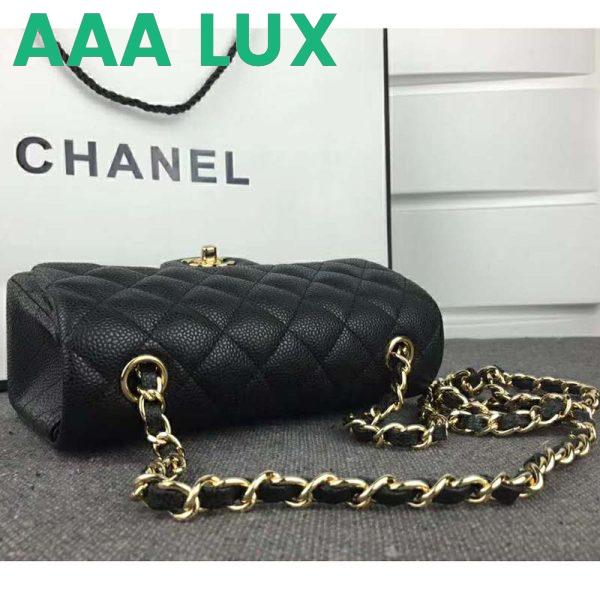 Replica Chanel Women Flap Bag Grained Calfskin & Gold-Tone Metal-Black 9