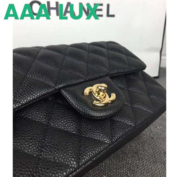 Replica Chanel Women Flap Bag Grained Calfskin & Gold-Tone Metal-Black 10