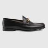 Replica Gucci Men GG 1953 Horsebit Loafer Black Leather Flat 1.3 CM Heel