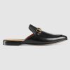 Replica Gucci Men Leather Horsebit Slipper in 1.3 cm Heel Height-Black 13