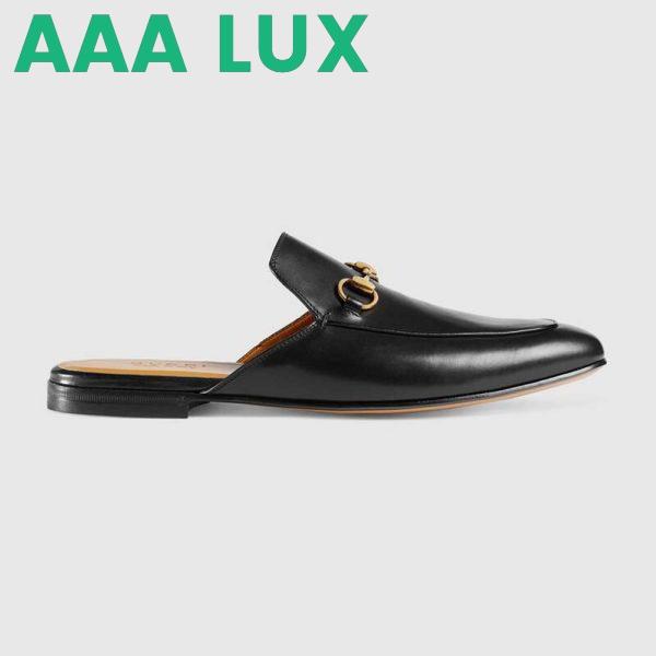 Replica Gucci Men Leather Horsebit Slipper in 1.3 cm Heel Height-Black