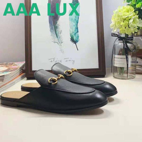 Replica Gucci Men Leather Horsebit Slipper in 1.3 cm Heel Height-Black 3