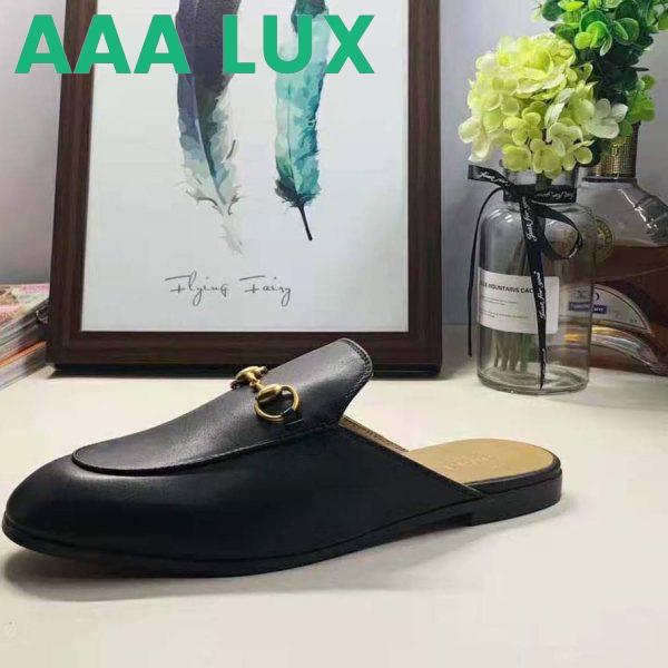 Replica Gucci Men Leather Horsebit Slipper in 1.3 cm Heel Height-Black 6