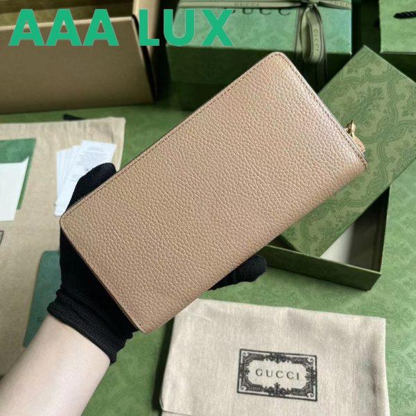 Replica Gucci Unisex GG Zip Wallet Interlocking G Python Bow Rose Beige Leather 4