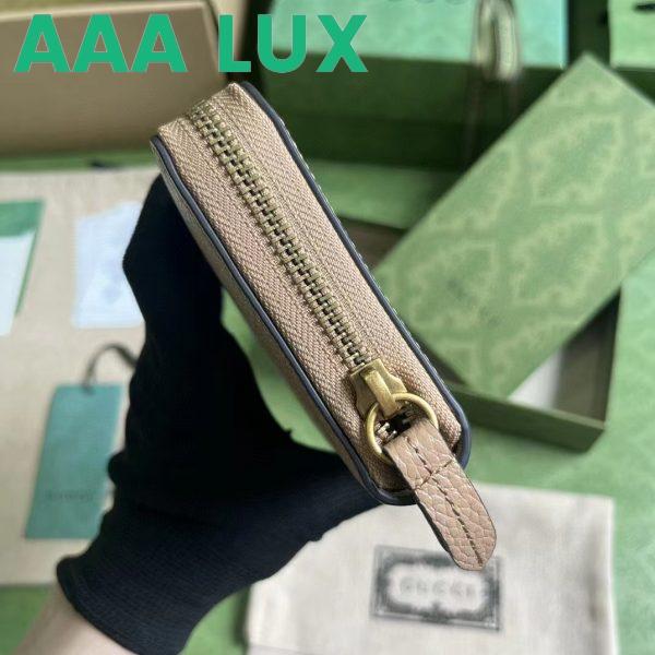 Replica Gucci Unisex GG Zip Wallet Interlocking G Python Bow Rose Beige Leather 9