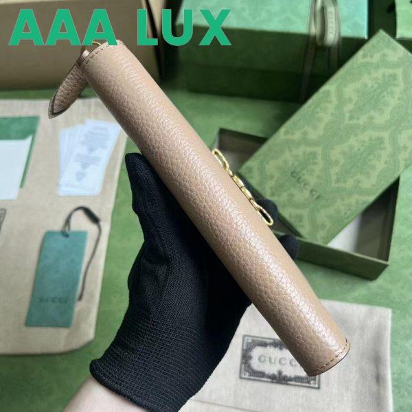 Replica Gucci Unisex GG Zip Wallet Interlocking G Python Bow Rose Beige Leather 10