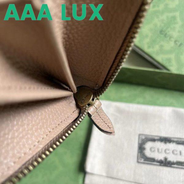 Replica Gucci Unisex GG Zip Wallet Interlocking G Python Bow Rose Beige Leather 11