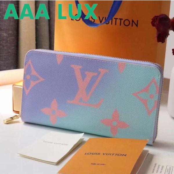 Replica Louis Vuitton LV Unisex Zippy Wallet Sunrise Pastel Monogram Coated Canvas Cowhide 3
