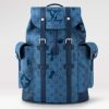 Replica Louis Vuitton LV Unisex Christopher MM Backpack Abyss Blue Monogram Aquagarden Coated Canvas