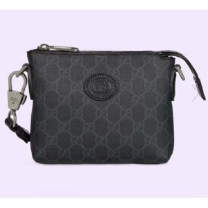 Replica Gucci Unisex Messenger Bag Interlocking G Black GG Supreme Canvas 2